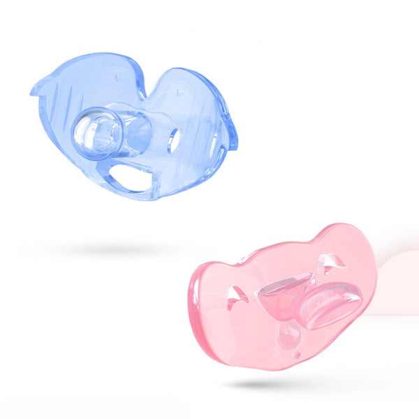 Babybond Anatomical Elephant Silicone Pacifier without Chain, One-Piece Design, Blue, Boilable and BPA-Free, Blue and Pink, 2 Pack