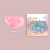 Babybond Anatomical Elephant Silicone Pacifier with Chain, One-Piece Design, Pink, Boilable and BPA-Free