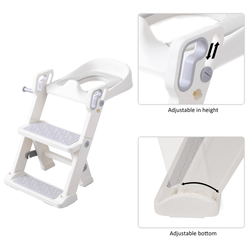 Babybond 2-in 1 Auxiliary toilet Potty Training Seat,Adjustable, Foldable, Stable Ladder & Anti-Slip Pad steps