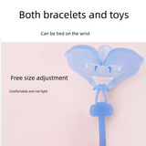 Babybond Anatomical Elephant Silicone Pacifier with Chain, One-Piece Design, Blue, Boilable and BPA-Free