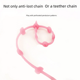 Babybond Anatomical Elephant Silicone Pacifier with Chain, One-Piece Design, Pink, Boilable and BPA-Free