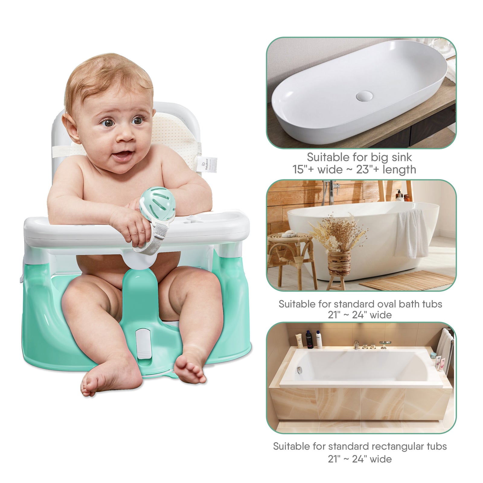 For Baby Toddler Tub Chair Baby Bath Seat, Foldable Anti-Slip Sit Up Bath Seat For Baby, Bath