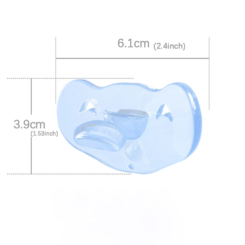 Babybond Anatomical Elephant Silicone Pacifier with Chain, One-Piece Design, Blue, Boilable and BPA-Free