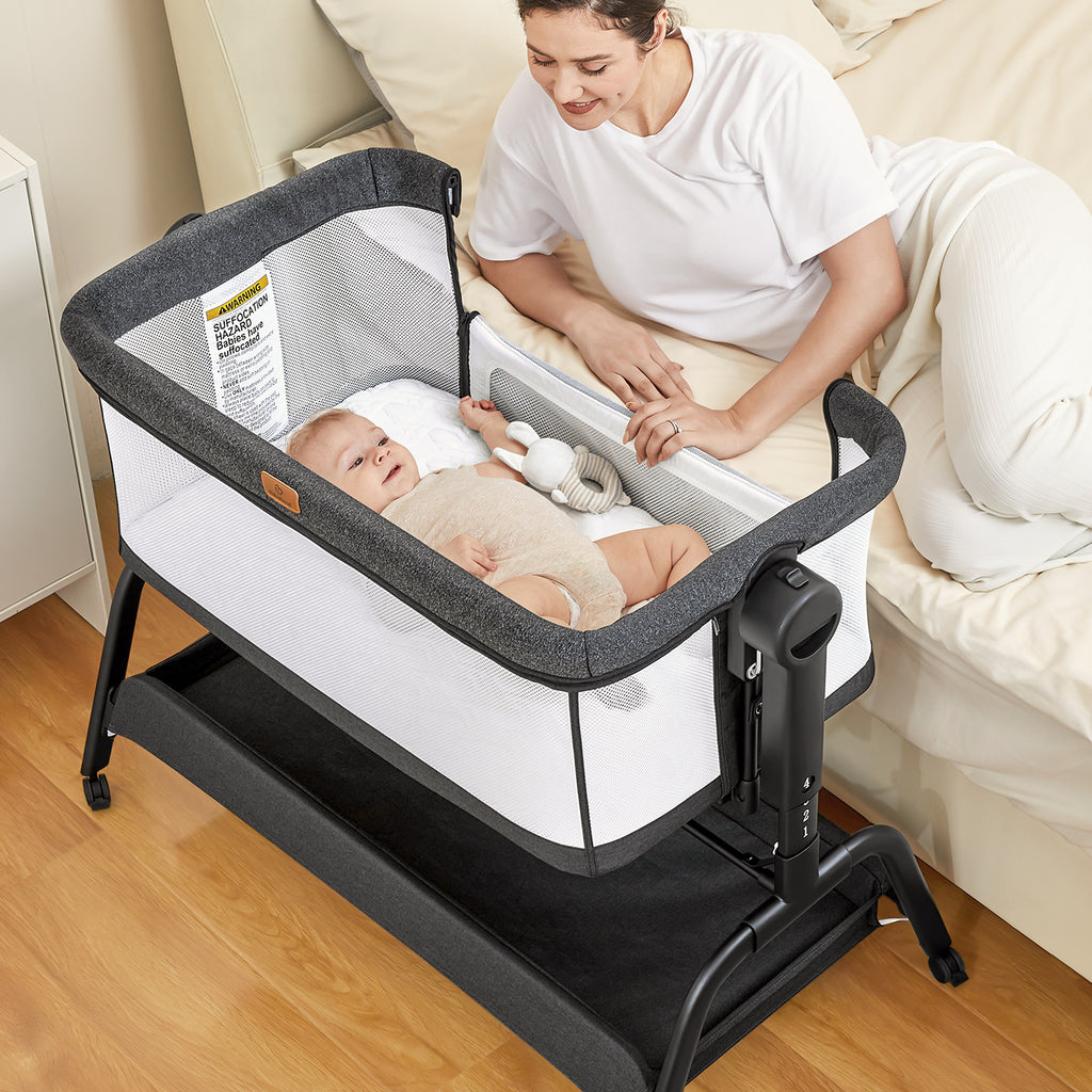 BabyBond Baby Bassinet 4 in 1 Infant Toddler Cradle with Soft Waterp