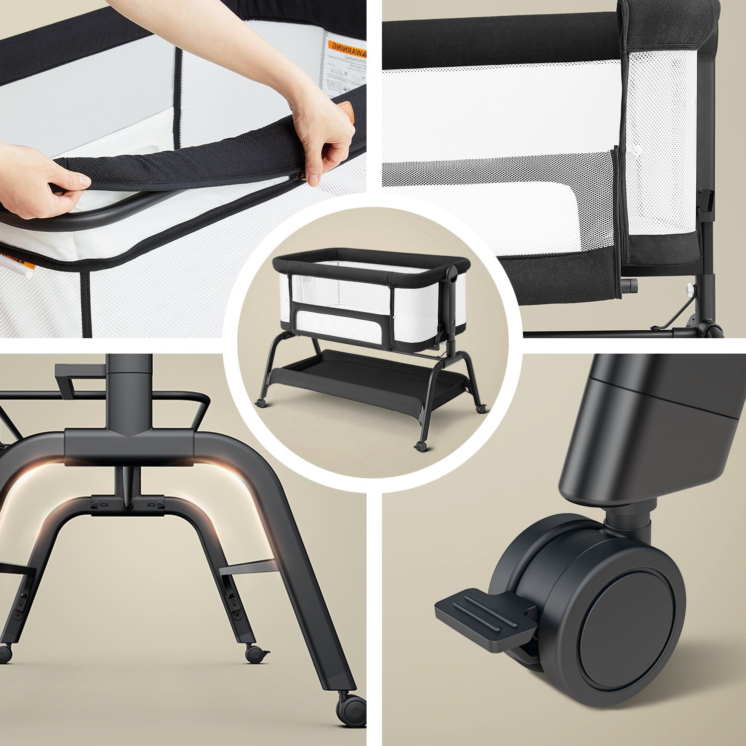 HARPPA In Baby Bedside Bassinet Sleeper, Baby Bassinet With Rocking