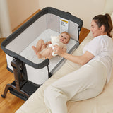 BabyBond Baby Bassinet 4 in 1 Infant & Toddler Cradle with Soft Waterproof Mattress