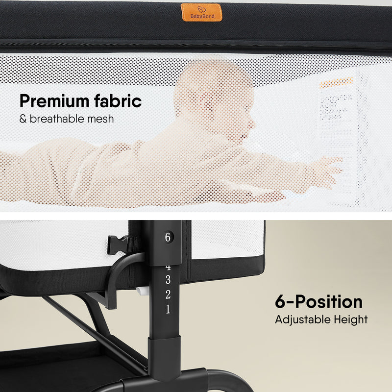 BabyBond Baby Bassinet 3 in 1 Bassinet Bedside Sleeper with Soft Mattress and Sheet for Baby