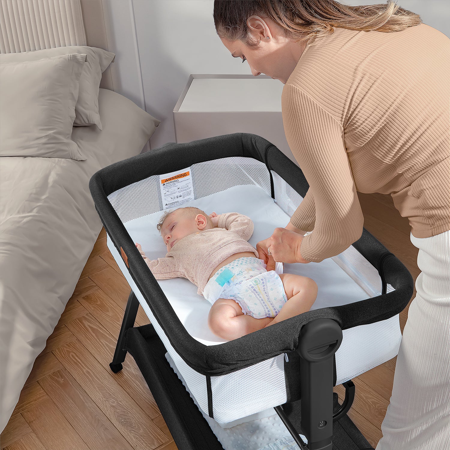 BabyBond Baby 3 in 1 Bedside Sleeper with Soft Mattr