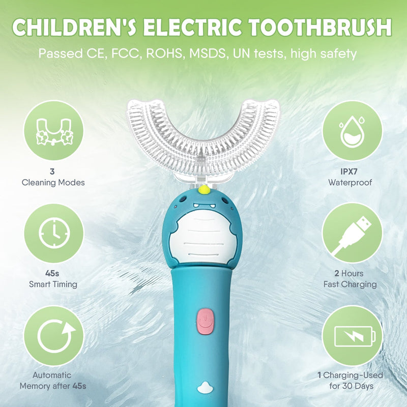 BabyBond Educational U Shaped Toothbrush Kids with 3 Cleaning Modes with Timer