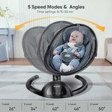 BabyBond Electric Infant Swing with 5 Point Harness Belt for Newborn Baby