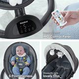 BabyBond Electric Infant Swing with 5 Point Harness Belt for Newborn Baby