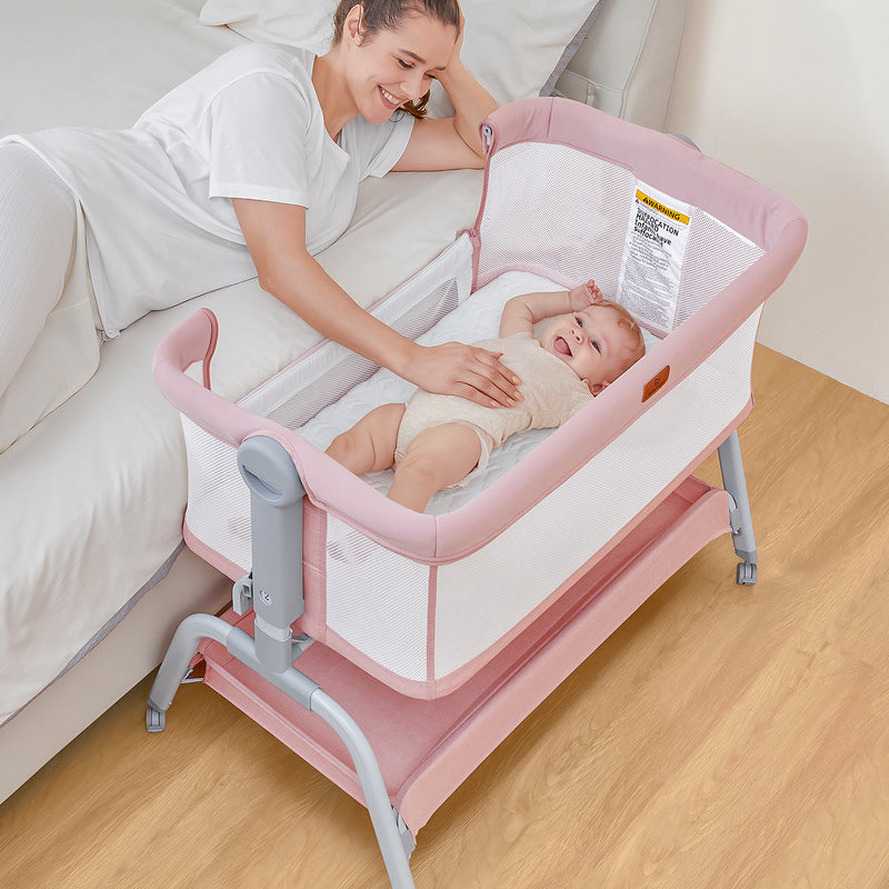 BabyBond Baby Bassinet 3 in 1 Bassinet Bedside Sleeper with Soft Mattress and Sheet for Baby