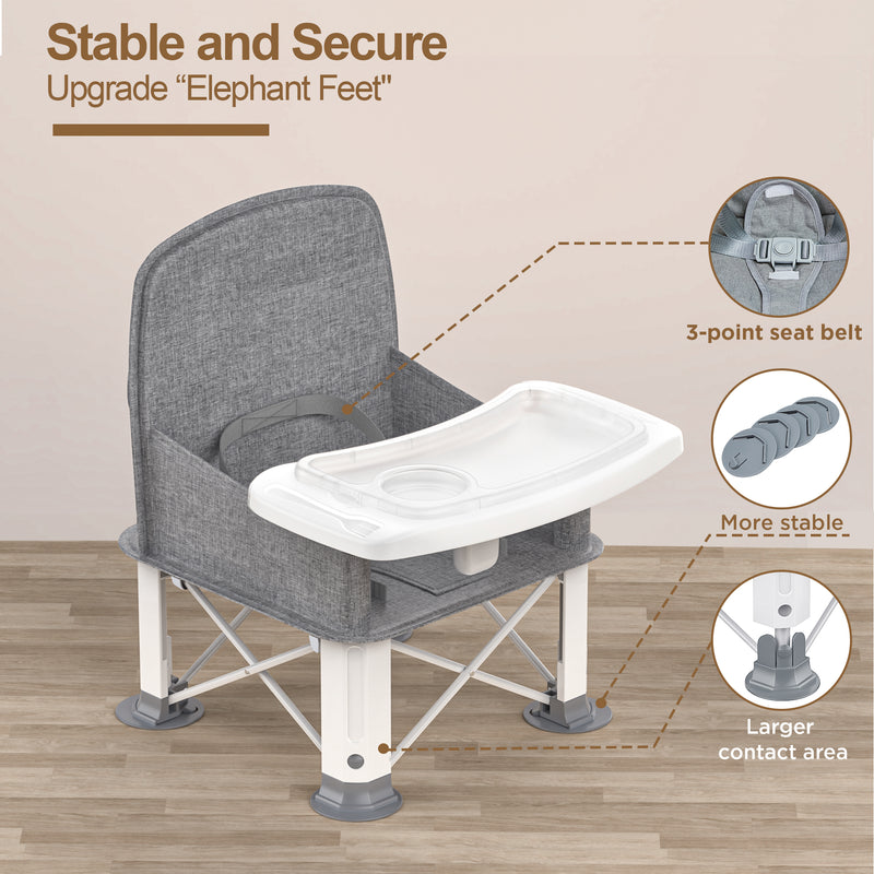 BabyBond Portable High Chair With Tray for Travel