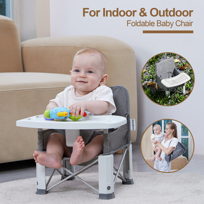 BabyBond Portable High Chair With Tray for Travel
