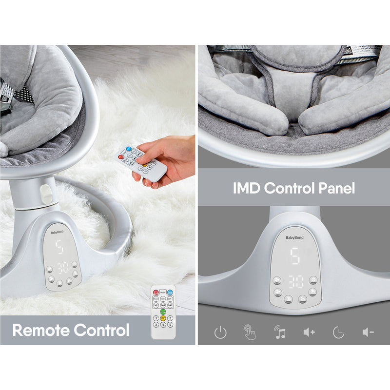 BabyBond Baby Swings for Infants, Bluetooth Infant Swing with Music Speaker, 5 Point Harness Belt, 5 Speeds and Remote Control
