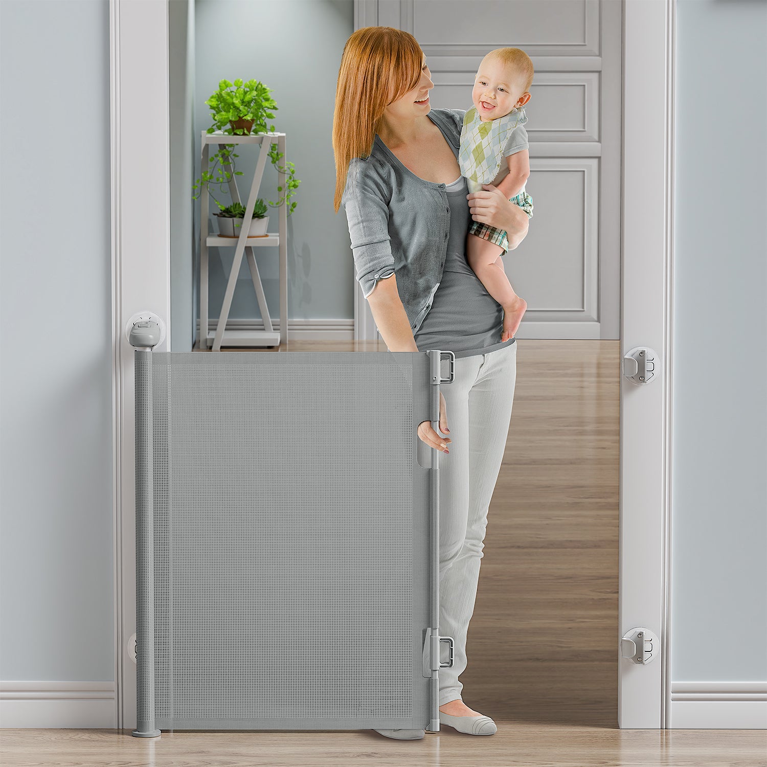 BabyBond Retractable Baby Gate for Stairs No Drilling